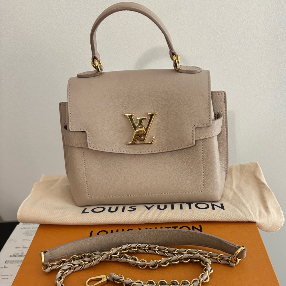 Louis Vuitton Soft Calfskin Mini Lockme Ever Greige